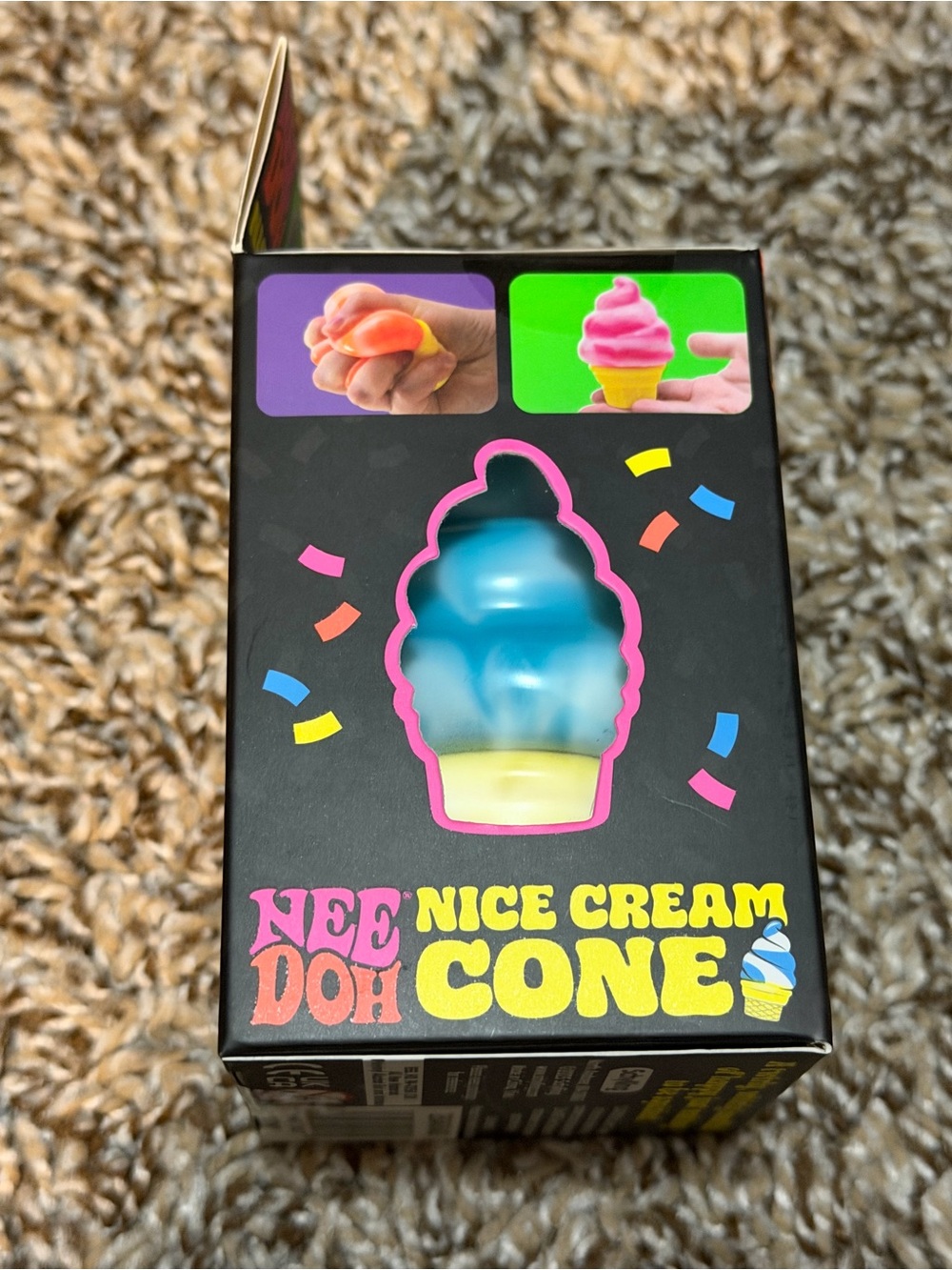 Needoh Nice Cream Cone Squishy Toy - Blue & Yellow - Picture 3 of 4